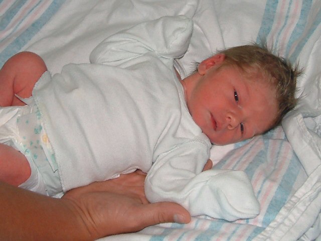 Caleb the day after his birth day